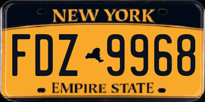 NY license plate FDZ9968