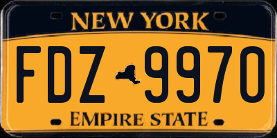 NY license plate FDZ9970