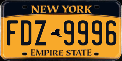 NY license plate FDZ9996