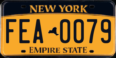 NY license plate FEA0079