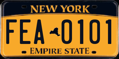 NY license plate FEA0101