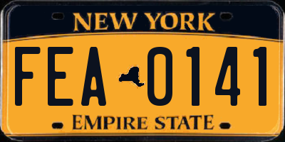 NY license plate FEA0141