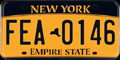 NY license plate FEA0146