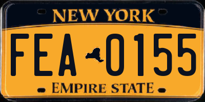 NY license plate FEA0155