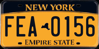 NY license plate FEA0156