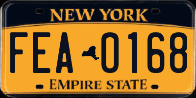 NY license plate FEA0168