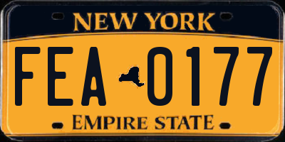 NY license plate FEA0177