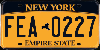 NY license plate FEA0227
