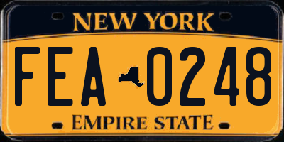 NY license plate FEA0248