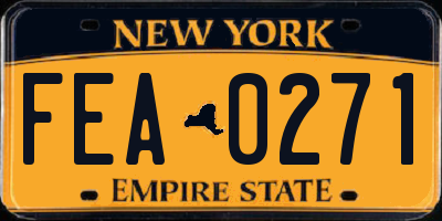 NY license plate FEA0271