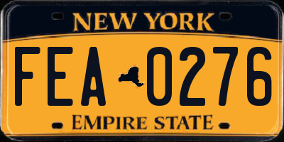 NY license plate FEA0276
