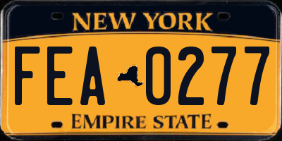 NY license plate FEA0277