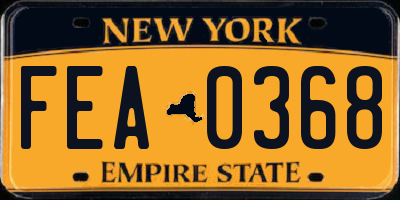 NY license plate FEA0368