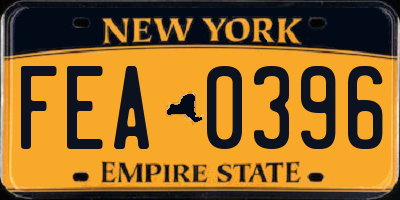 NY license plate FEA0396