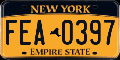 NY license plate FEA0397