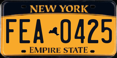 NY license plate FEA0425