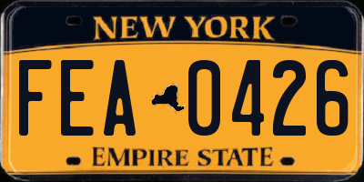 NY license plate FEA0426