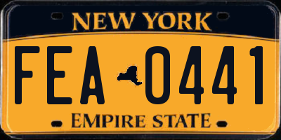 NY license plate FEA0441