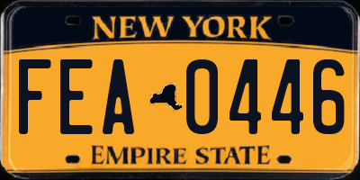 NY license plate FEA0446