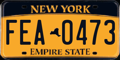NY license plate FEA0473