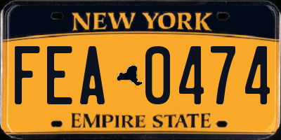 NY license plate FEA0474