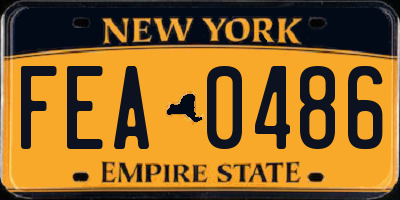 NY license plate FEA0486