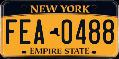 NY license plate FEA0488