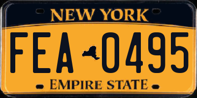 NY license plate FEA0495