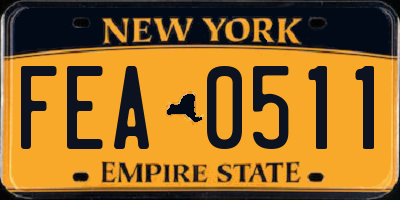 NY license plate FEA0511