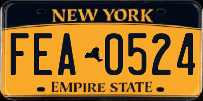NY license plate FEA0524