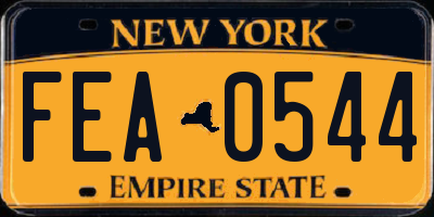 NY license plate FEA0544