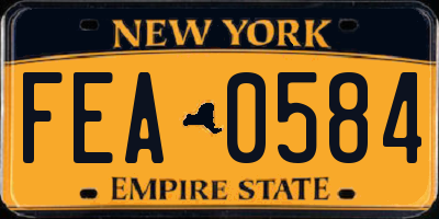 NY license plate FEA0584
