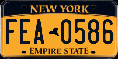 NY license plate FEA0586
