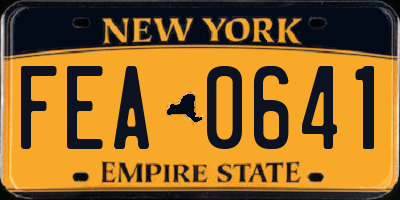 NY license plate FEA0641
