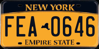 NY license plate FEA0646