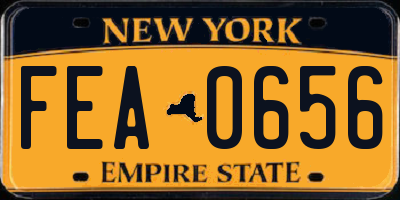 NY license plate FEA0656