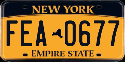 NY license plate FEA0677