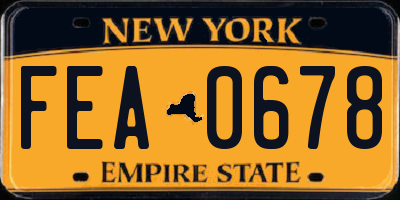 NY license plate FEA0678