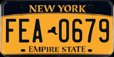 NY license plate FEA0679