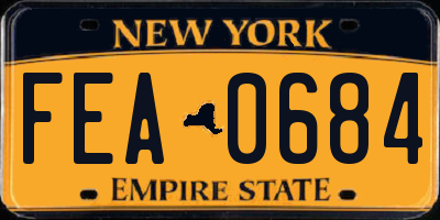 NY license plate FEA0684