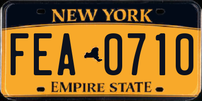 NY license plate FEA0710