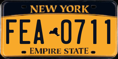NY license plate FEA0711