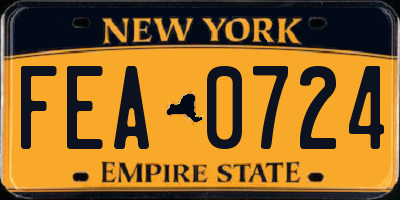 NY license plate FEA0724