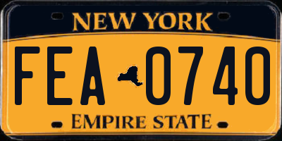 NY license plate FEA0740