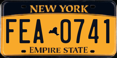 NY license plate FEA0741