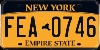 NY license plate FEA0746