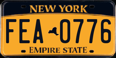 NY license plate FEA0776
