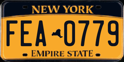 NY license plate FEA0779
