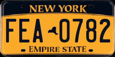 NY license plate FEA0782
