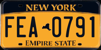 NY license plate FEA0791